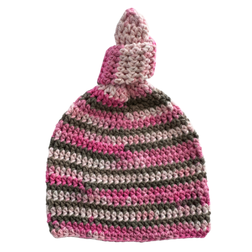   Pink Knitted Baby Beanie - Medium 