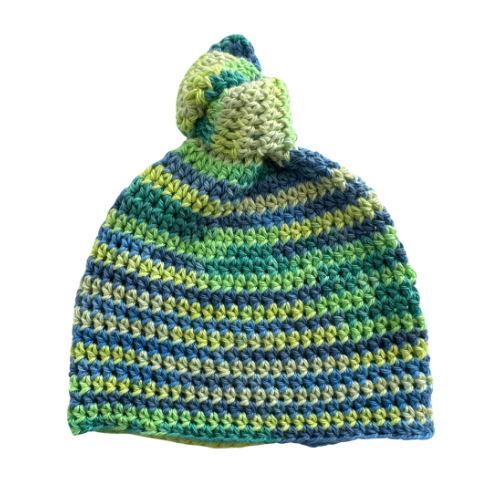   Green Knitted Baby Beanie - Medium 