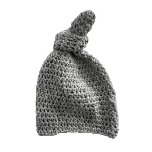   Grey Knitted Baby Beanie - XS 